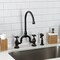 Kingston Brass Bridge Kitchen Faucet with Brass Sprayer, Oil Rubbed Bronze KS7795AXBS - alternate 6